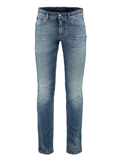 Dolce & Gabbana Ripped Skinny Jeans In Denim