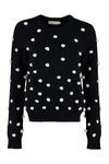 TORY BURCH TRICOT SWEATER WITH POM-POMS,10988433