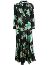 Sandro Blaire Floral Print Long Sleeve Dress In Black