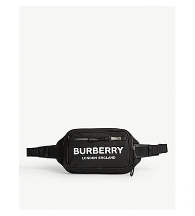 Burberry Medium Nylon Cross Body Bag In Black