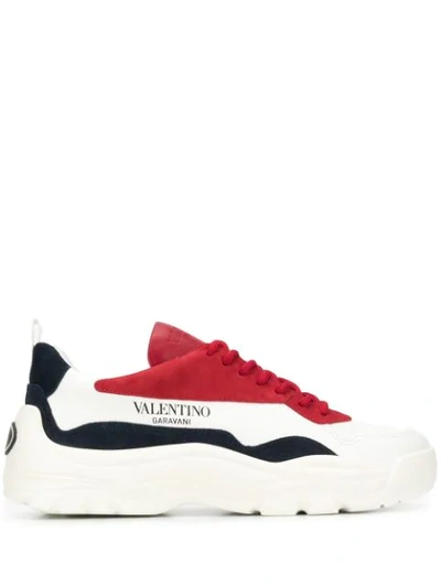 Valentino Garavani Gumboy Calfskin-suede Sneakers- Delivery In 3-4 Weeks In White