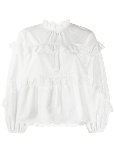 Ulla Johnson Ethel Ruffled Shirt In Blanc