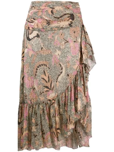 Ulla Johnson Ailie Cotton And Silk-blend Skirt In Beige