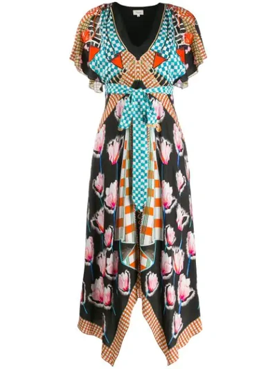 Temperley London Short Sleeve Arabesque Dress In Black