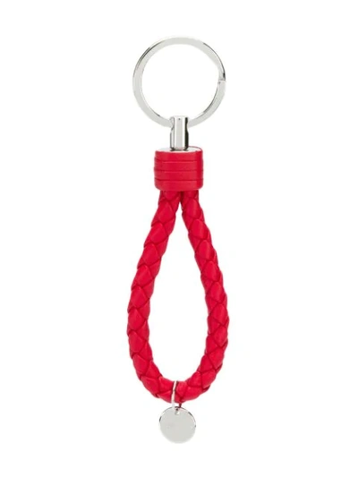 Bottega Veneta Interwoven Keyring In 8913 Bright Red