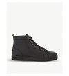 Christian Louboutin Louis Leather High-top Sneakers In Black/black
