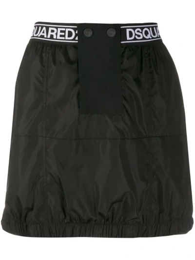 Dsquared2 Logo Tape Mini Skirt In 900 Black
