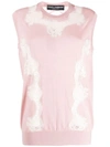 DOLCE & GABBANA LACE PANEL SLEEVELESS JUMPER