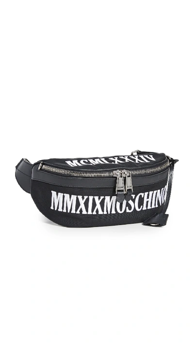 Moschino Roman Numeral Bumbag In Black