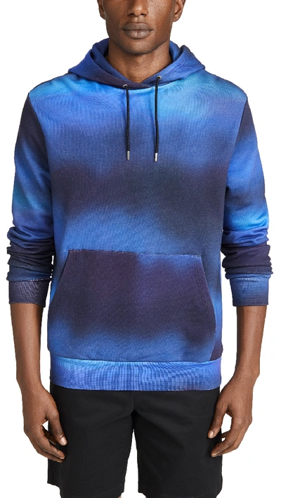 Paul Smith Ombre Print Hooded Sweatshirt In Navy