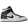 Nike Women's Air Jordan Retro 1 Mid Se Casual Shoes In White / Red Size 8.5 Leather/suede In White / Red