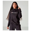 Champion Women's Powerblend Fleece Script Pullover Hoodie In Black Size Large