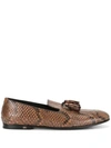 DOLCE & GABBANA SNAKE EFFECT TASSEL LOAFERS