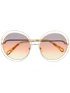 Chloé Eyewear Carlina Round Sunglasses - Gold In 金色