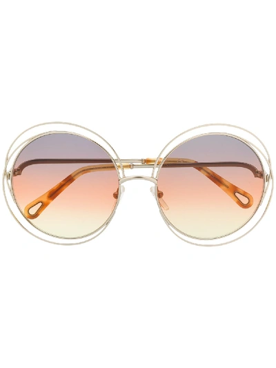 Chloé Eyewear Carlina Round Sunglasses - Gold In 金色