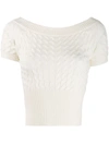 ALEXANDER MCQUEEN BOAT-NECK CABLE-KNIT TOP