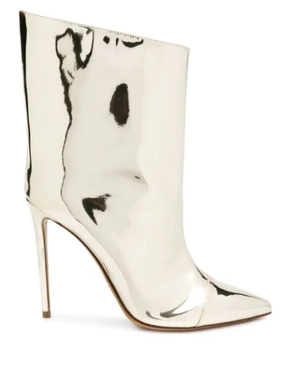 Alexandre Vauthier Alex Low Metallic Ankle Boots In Gold