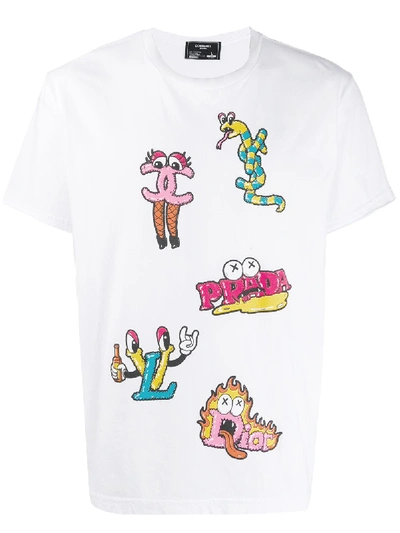 Domrebel Brand Mascot Graphic T-shirt In White