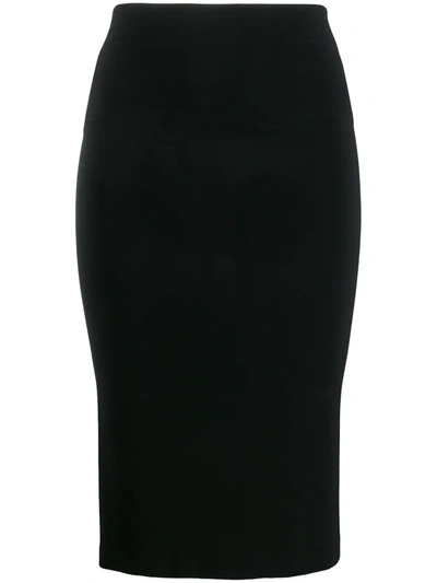 Norma Kamali Mid-length Fitted Tube-skirt In Black