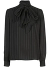 SAINT LAURENT STRIPED LAVALLIÈRE BLOUSE