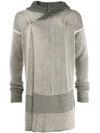 RICK OWENS OFF CENTRE BUTTONED CARDIGAN