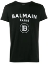 Balmain Logo Printed T-shirt In Black