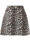 GANNI GANNI LEOPARD PRINT MINI SKIRT - 大地色