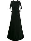 GIVENCHY CONTRAST RUFFLE EVENING DRESS