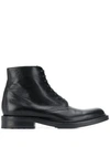 Saint Laurent Army Laced Ankle Boots In Black