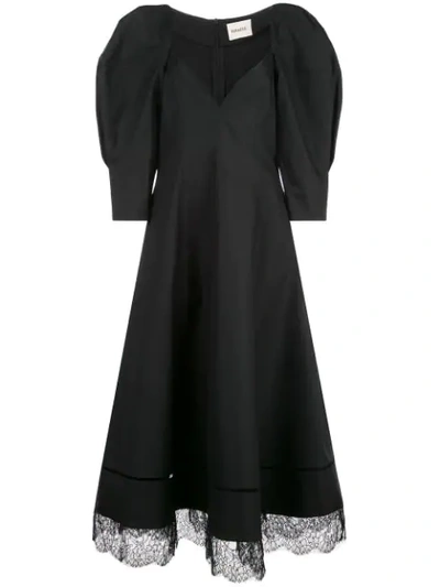 Khaite Kleid Mit Puffärmeln In Black