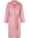 Nanushka Alamo Wool And Silk Coat In Pink