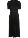 Prada Crepe De Chine Wool And Silk Dress - Black