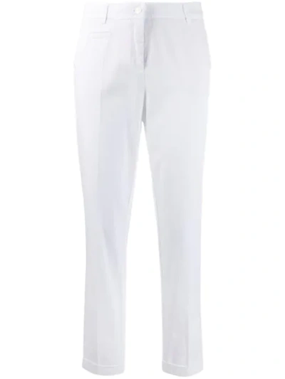 Cambio Creased Tapered Trousers In White