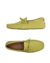Tod's Loafers In Acid Green