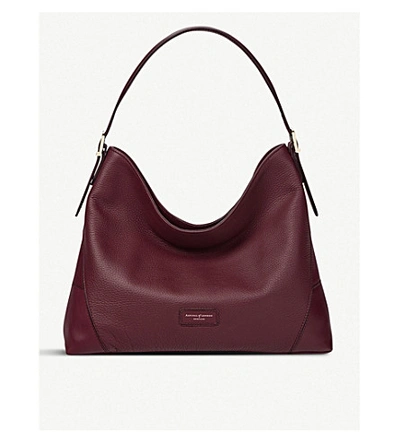 Aspinal Of London Small 'a' Leather Hobo Bag In Bordeaux