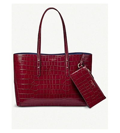 Aspinal Of London Regent Crocodile-embossed Leather Tote