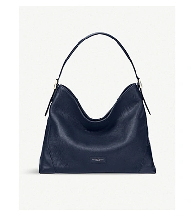 Aspinal Of London Small Ella Leather Hobo Bag In Navy