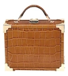 ASPINAL OF LONDON Mini trunk crocodile-embossed leather shoulder bag