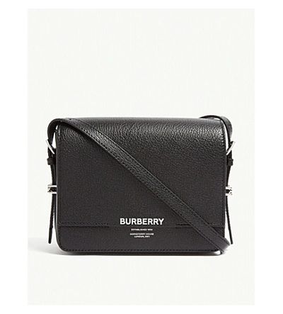 Burberry Grace Small Leather Shoulder Bag In Black