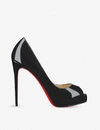CHRISTIAN LOUBOUTIN CHRISTIAN LOUBOUTIN WOMEN'S BLACK NEW VERY PRIVE 120 PATENT-LEATHER COURTS,34888183