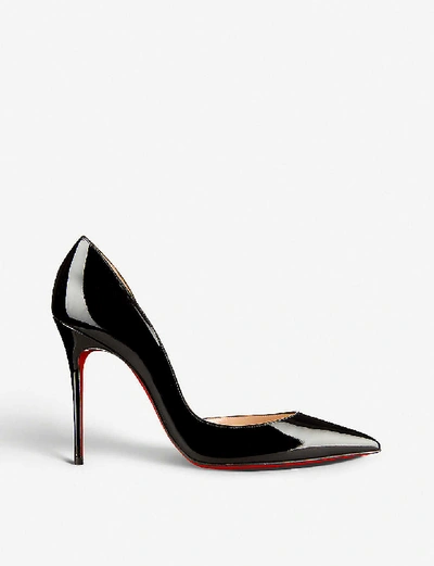 CHRISTIAN LOUBOUTIN WOMENS BLACK IRIZA 100 PATENT-LEATHER COURTS EUR 37 / 4 UK,75982386