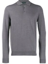 Zanone Virgin Wool Blend Polo Shirt In Grey