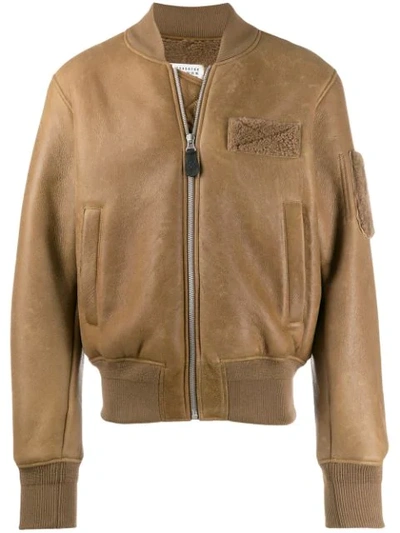 Maison Margiela Martin Margiela Sherling Bomber Jacket In Camel