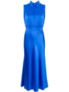 SALONI SALONI FLORAL PRINTED DRESS - 蓝色