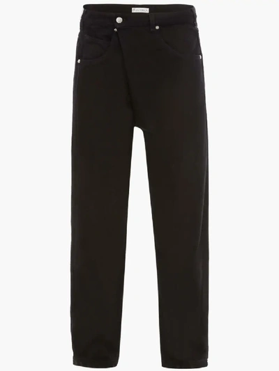 Jw Anderson Folded Front Jeans In Black