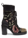 CHRISTIAN LOUBOUTIN TS Croc Floral Studded Hiking Boots