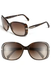 PRADA 57MM RECTANGULAR SUNGLASSES - HAVANA/ BROWN GRADIENT,PR 08OS