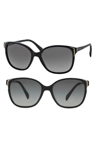 Prada Pr 01os Black Female Sunglasses In Polar Gray Gradient