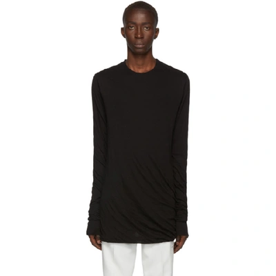 Rick Owens 黑色长袖双面 T 恤 In Black