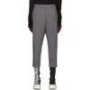 RICK OWENS RICK OWENS GREY CROPPED ASTAIRES TROUSERS